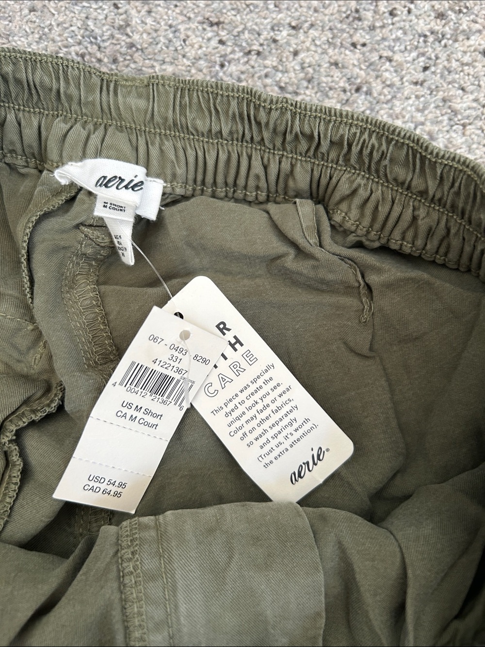 Aerie Lightweight Olive Green Wide Leg Pants Sz medium short - Picture 4 of 5